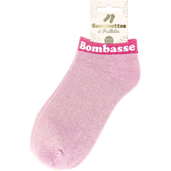 Chaussettes à paillettes - Socquettes - Femme - Rose - Bombasse - Taille 36/42
