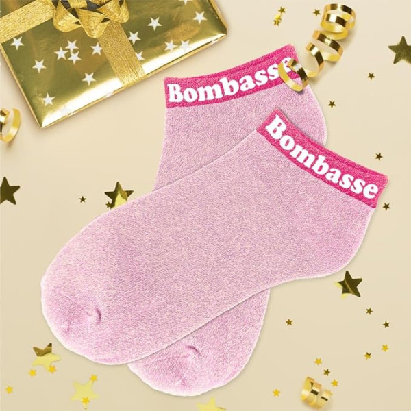 Chaussettes à paillettes - Socquettes - Femme - Rose - Bombasse - Taille 36/42
