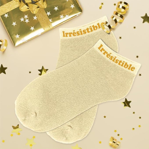Chaussettes à paillettes - Socquettes - Femme - Beige - Irrésistible - Taille 36/42