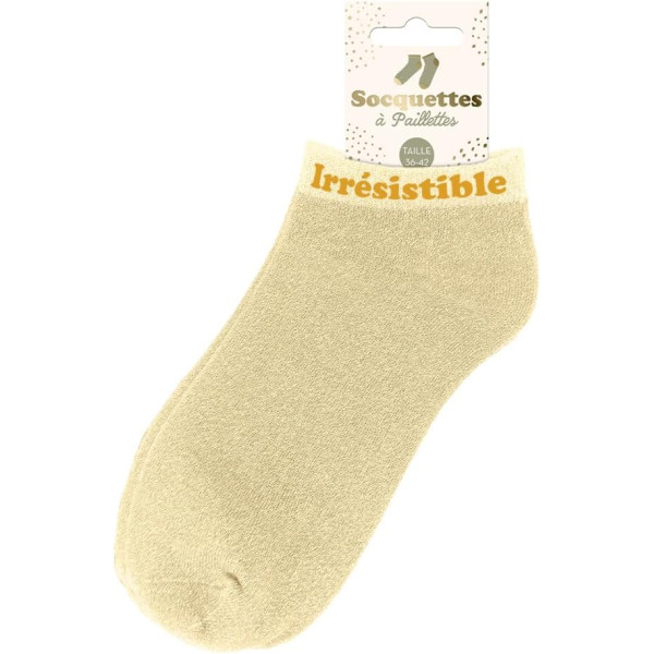 Chaussettes à paillettes - Socquettes - Femme - Beige - Irrésistible - Taille 36/42