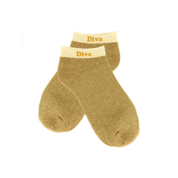 photo-Chaussettes à paillettes - Socquettes - Femme - Or - Diva - Taille 36/42