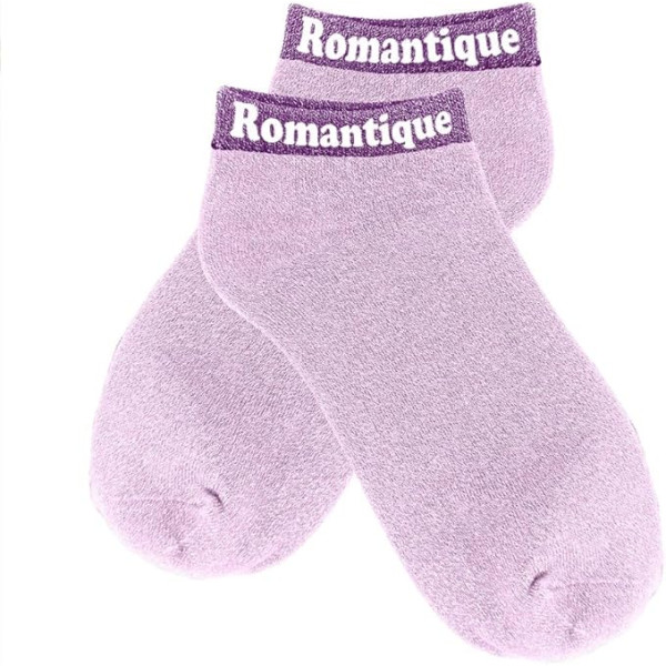 photo-Chaussettes à paillettes - Socquettes - Femme - Violet - Romantique - Taille 36/42