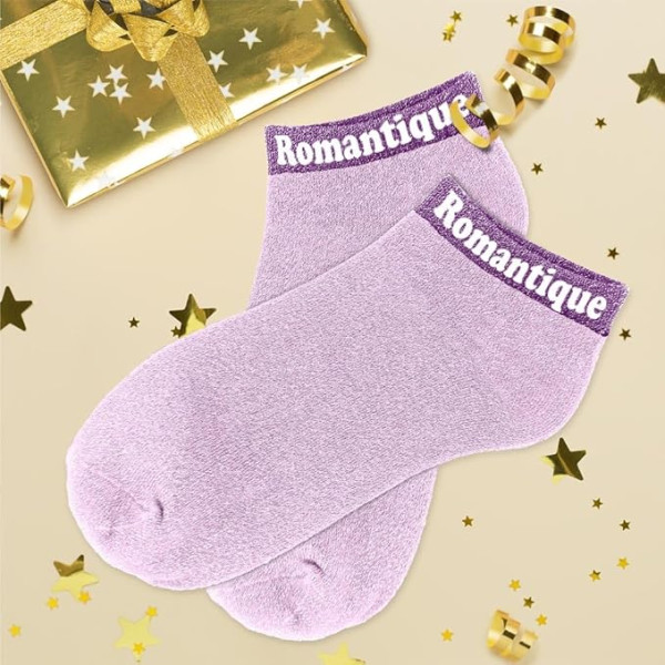 Chaussettes à paillettes - Socquettes - Femme - Violet - Romantique - Taille 36/42