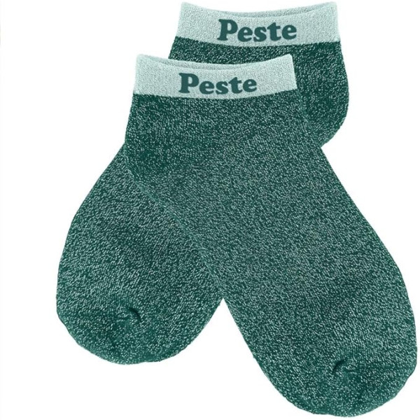 photo-Chaussettes à paillettes - Socquettes - Femme - Vert - Peste - Taille 36/42