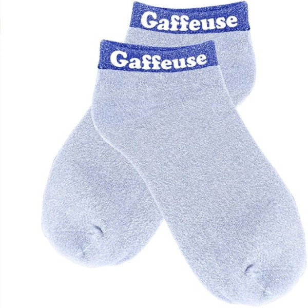 photo-Chaussettes à paillettes - Socquettes - Femme - Bleu - Gaffeuse - Taille 36/42