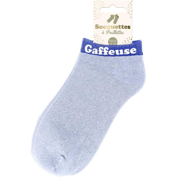 Chaussettes à paillettes - Socquettes - Femme - Bleu - Gaffeuse - Taille 36/42