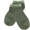 photo-Chaussettes à paillettes - Socquettes - Femme - Vert - Chieuse - Taille 36/42