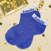 Chaussettes à paillettes - Socquettes - Femme - Bleu - Fofolle - Taille 36/42