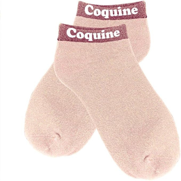 Chaussettes à paillettes - Socquettes - Femme - Rose - Coquine - Taille 36/42