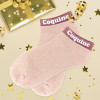 Chaussettes à paillettes - Socquettes - Femme - Rose - Coquine - Taille 36/42