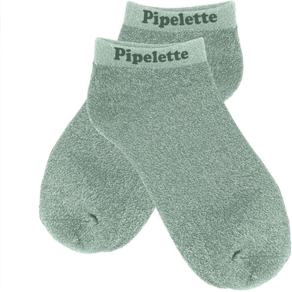 photo-Chaussettes à paillettes - Socquettes - Femme - Vert - Pipelette - Taille 36/42