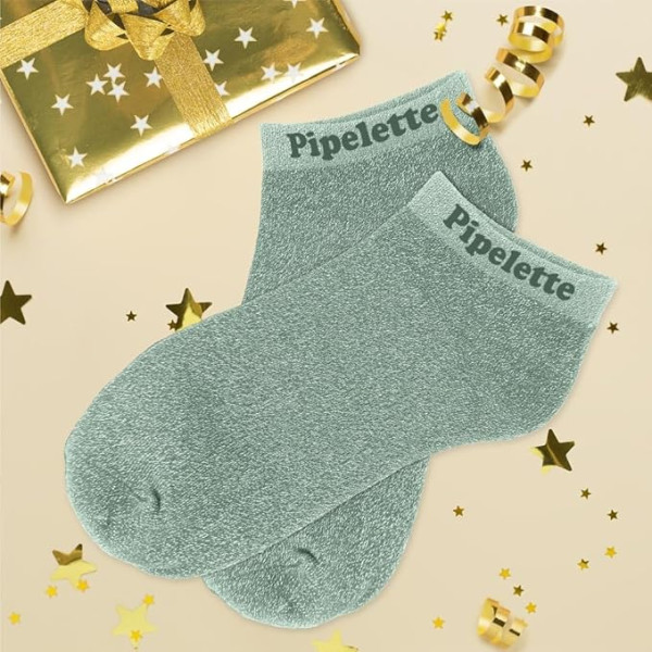Chaussettes à paillettes - Socquettes - Femme - Vert - Pipelette - Taille 36/42