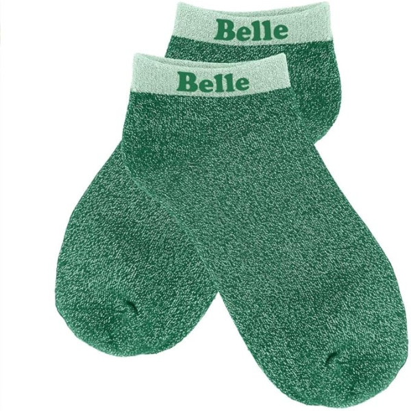 photo-Chaussettes à paillettes - Socquettes - Femme - Vert - Belle - Taille 36/42