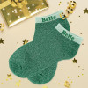 Chaussettes à paillettes - Socquettes - Femme - Vert - Belle - Taille 36/42