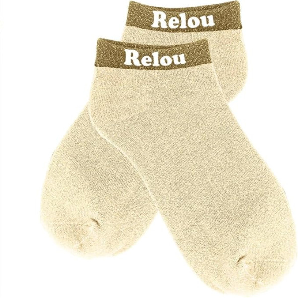 photo-Chaussettes à paillettes - Socquettes - Femme - Beige - Relou - Taille 36/42