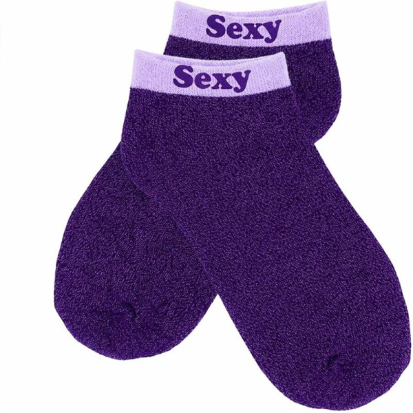 photo-Chaussettes à paillettes - Socquettes - Femme - Violet - Sexy - Taille 36/42