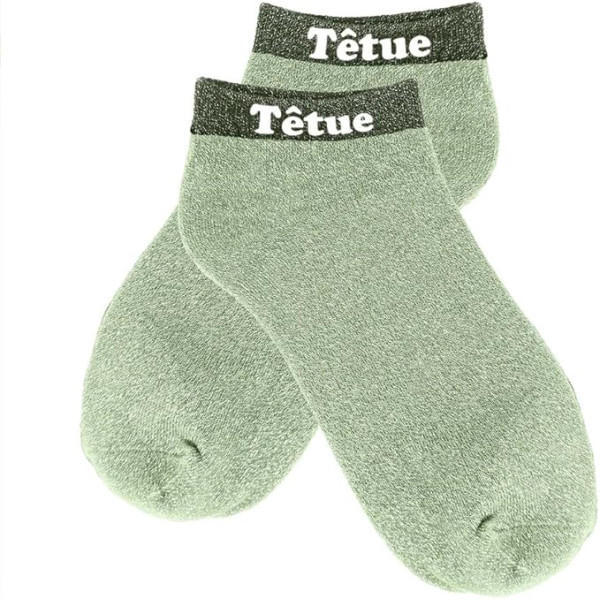 photo-Chaussettes à paillettes - Socquettes - Femme - Vert - Têtue - Taille 36/42