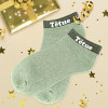 Chaussettes à paillettes - Socquettes - Femme - Vert - Têtue - Taille 36/42
