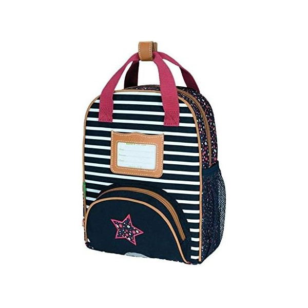 Sac à dos - Tann's - Rayures et liberty - Maternelle - 1 compartiment - Inès XS
