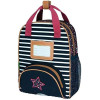 Sac à dos - Tann's - Rayures et liberty - Maternelle - 1 compartiment - Inès XS