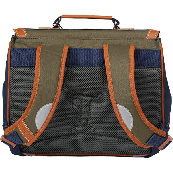 Cartable - Tann's - Bleu/Kaki - Maternelle - Primaire - 32x27x12cm - Axel