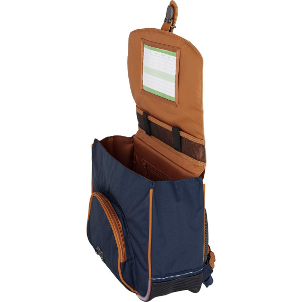 Cartable - Tann's - Bleu/Kaki - Maternelle - Primaire - 32x27x12cm - Axel