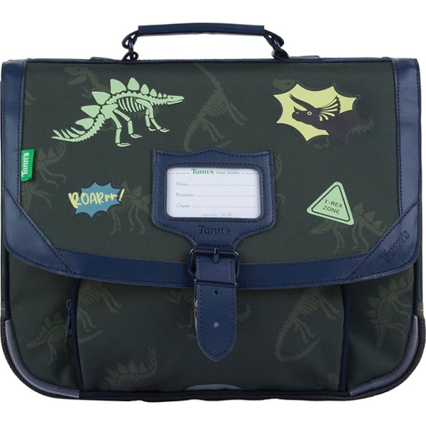 photo-Cartable - Tann's - Kaki - Dinosaures - Primaire - 35x27x14,5cm - Timothée