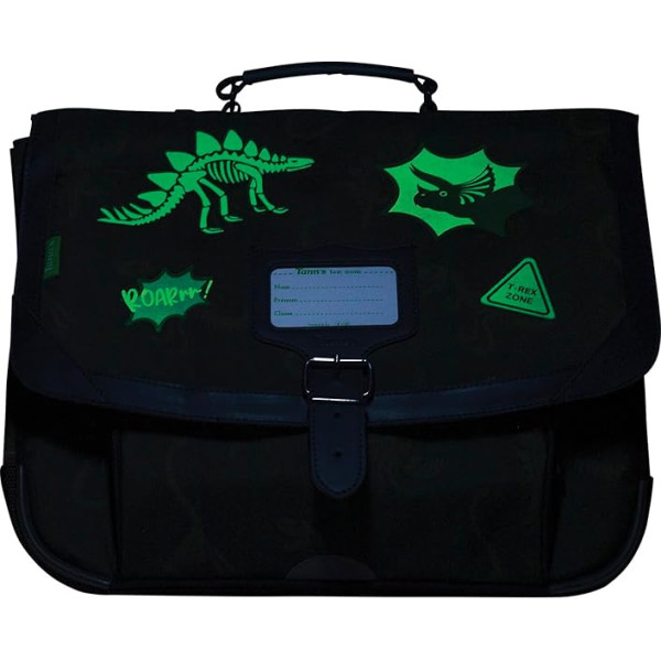 Cartable - Tann's - Kaki - Dinosaures - Primaire - 35x27x14,5cm - Timothée