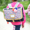 Cartable - Tann's - Bleu/Motif fleur - Primaire - 35x27x14,5cm - Antonia