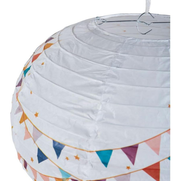 Suspension - Abat-jour - Montgolfière - Papier blanc - 30x30x45cm - Chambre - Ostaria