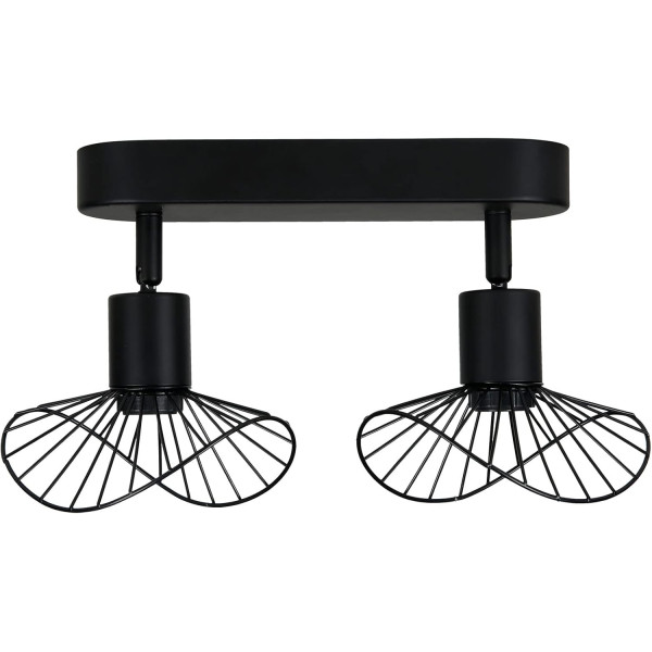 Lampe - 2 spots - Métal - Noir - A fixer - Mur ou plafond - Orientable - Salon - Chambre