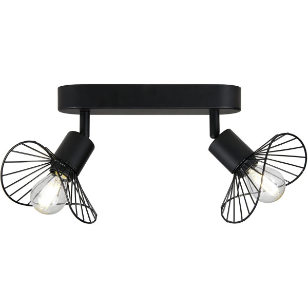Lampe - 2 spots - Métal - Noir - A fixer - Mur ou plafond - Orientable - Salon - Chambre