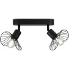 Lampe - 2 spots - Métal - Noir - A fixer - Mur ou plafond - Orientable - Salon - Chambre
