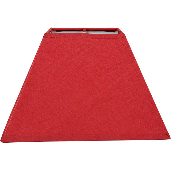 Abat-jour - Carré - Rouge - 20x20x14cm - Pour lampe - Coton renforcé - Ostaria
