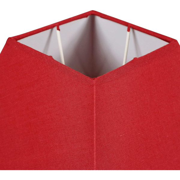 Abat-jour - Carré - Rouge - 20x20x14cm - Pour lampe - Coton renforcé - Ostaria