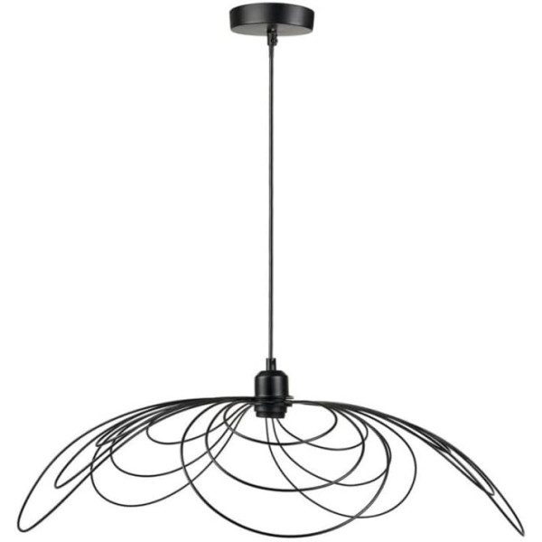 photo-Suspension - Abat-jour - Métal ajouré - Noir - 70cm diamètre - Moderne - Margaux - Ostaria