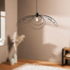 Suspension - Abat-jour - Métal ajouré - Noir - 70cm diamètre - Moderne - Margaux - Ostaria