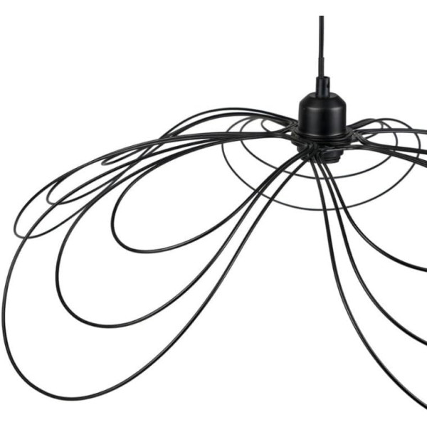 Suspension - Abat-jour - Métal ajouré - Noir - 70cm diamètre - Moderne - Margaux - Ostaria
