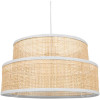photo-Suspension - Abat-jour - Rotin et tissu - Rond - 35cm diamètre - Gigogne - Ostaria