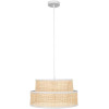 Suspension - Abat-jour - Rotin et tissu - Rond - 35cm diamètre - Gigogne - Ostaria