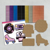 Kit créatif - 4 objets à décorer - Cassette, roller, disque et polaroïd - Bois - Mirror Pixel Art - Rétro - Aladine