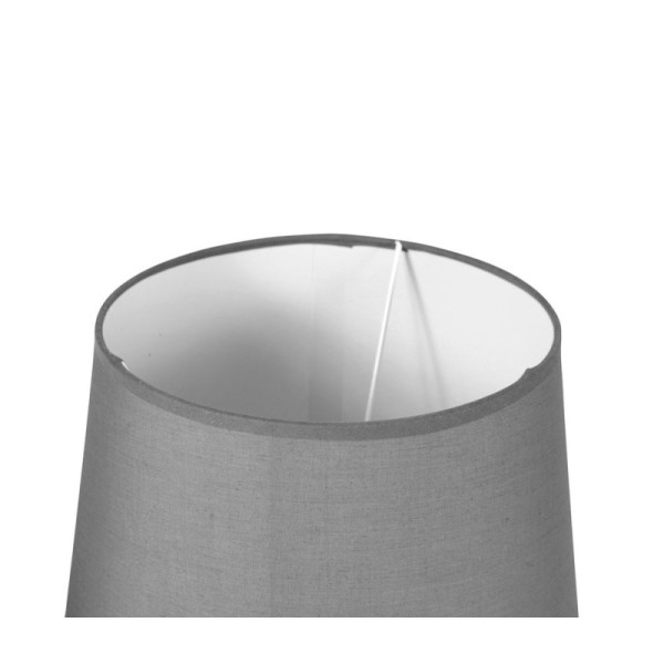 Abat-jour - Gris - Rond - Texture tissu - 27cm diamètre - Pour lampe - Salon - Chambre