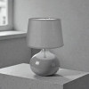 Abat-jour - Gris - Rond - Texture tissu - 27cm diamètre - Pour lampe - Salon - Chambre