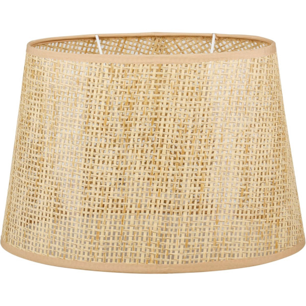 photo-Abat-jour - Ovale - Rotin/cannage - Naturel - 31cm diamètre - Pour lampe - Salon - Chambre
