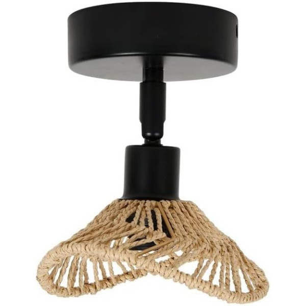 Lampe - Applique - Spot - Corde naturelle - Style bohème - 15x15x17cm - A fixer