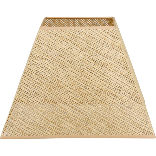 photo-Abat-jour - Carré - Cannage rotin - 41cm diamètre - Salon - Chambre - Pour lampe
