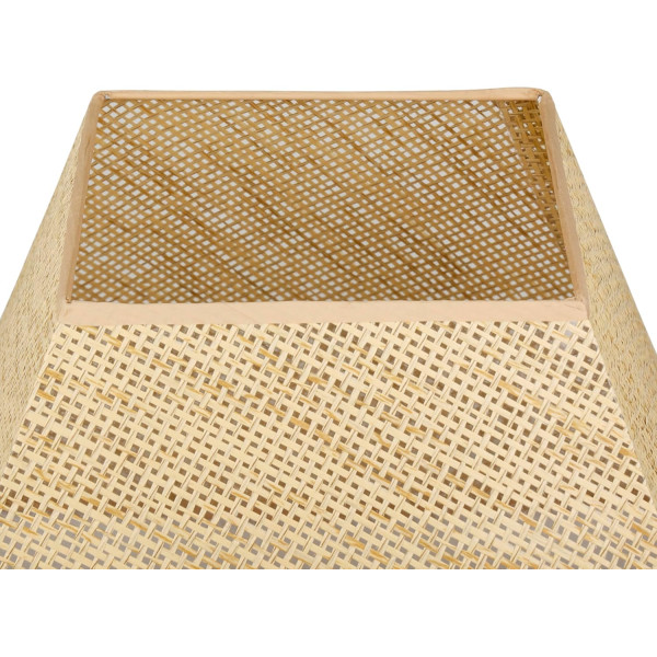 Abat-jour - Carré - Cannage rotin - 41cm diamètre - Salon - Chambre - Pour lampe