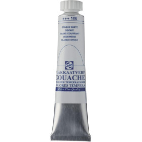 photo-Gouache - Extra-fine - Blanc couvrant - 106 - Finition mate - Talens - Tube de 20ml