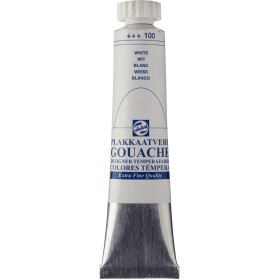 photo-Gouache - Extra-fine - Blanc - 100 - Finition mate - Talens - Tube de 20ml