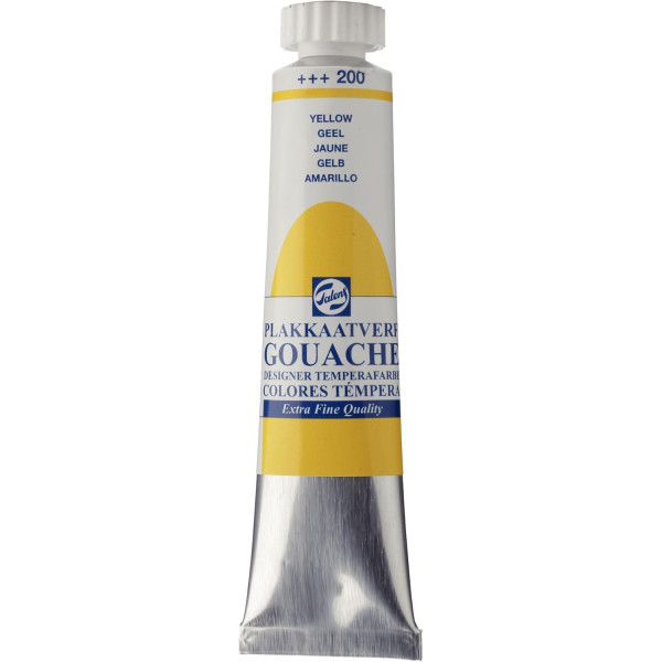 photo-Gouache - Extra-fine - Jaune - 200 - Finition mate - Talens - Tube de 20ml